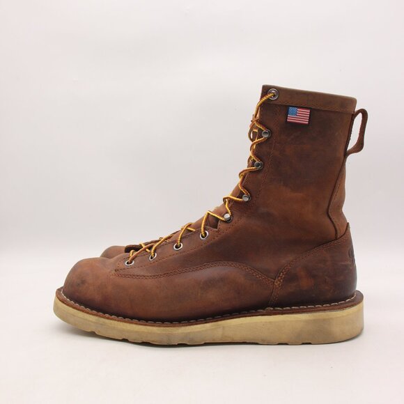Danner Bull Run Men's Size 10 EE Brown Leather Soft Toe Wedge Work Boots 15556 - Picture 4 of 9
